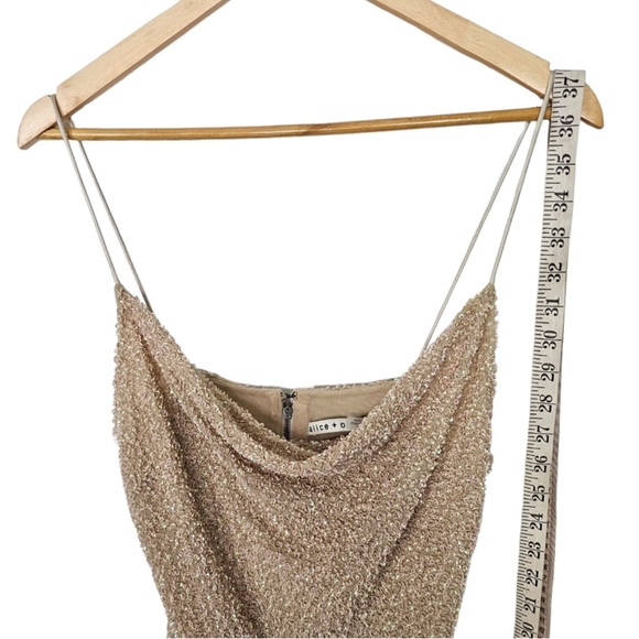 Alice + Olivia Harmie Dress Nude Sequins Mini Dress Size 6 - Picture 5 of 8